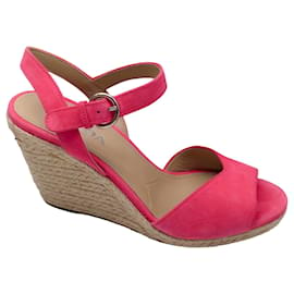 Autre Marque-Prada Pink Suede Espadrille Wedge Sandals-Pink