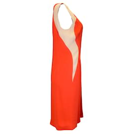 Autre Marque-Stella McCartney Orange / Beige Sleeveless Crepe Shift Dress-Orange