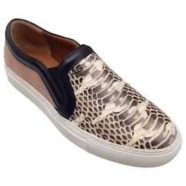 Autre Marque-Givenchy Brown / Black Snake Print Slip-On Sneakers-Brown