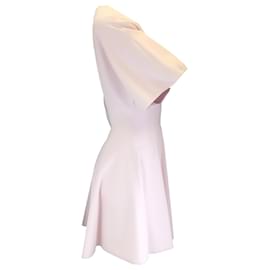 Autre Marque-Alaia Light Pink Short Sleeved Flared Knit Dress-Pink