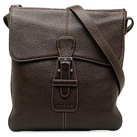 Loewe-Brown Loewe Leather Crossbody Bag-Brown