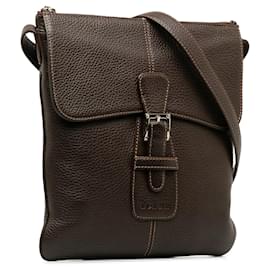 Loewe-Brown Loewe Leather Crossbody Bag-Brown