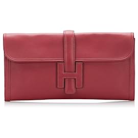 Hermès-Red Hermes Swift Jige Elan Clutch Bag-Red