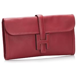 Hermès-Bolsa Clutch Hermes Swift Jige Elan Vermelha-Vermelho