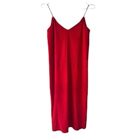 Autre Marque-Vakko Red Suede Dress, S-Red