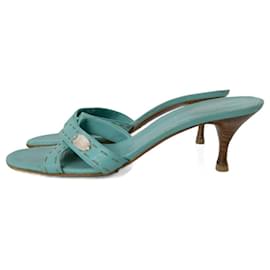 Fendi-Sandálias de couro verde-azulado Fendi (39)-Outro