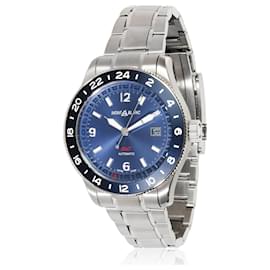 Montblanc-MONTBLANC 1858 gmt 129616 Men's Watch in Stainless Steel and Titanium-Silvery,Metallic