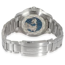 Montblanc-MONT BLANC 1858 GMT 129616 Reloj para Hombre en Acero Inoxidable y Titanio-Plata,Metálico