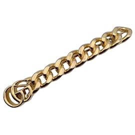 Gucci-Gold Metal GG Logo Chain Hair Clip Barrette with Box-Golden