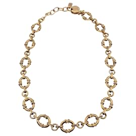 Yves Saint Laurent-Vintage Gold Metal Chain Necklace-Golden