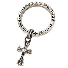 Chrome Hearts Anello con ciondolo a forma di croce grassa in argento 0.0 Altro