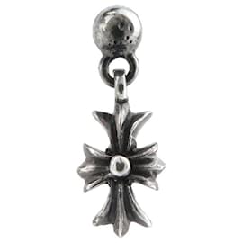 Chrome Hearts-Boucles d'oreilles pendantes en métal avec petite croix argentée Chrome Hearts 0.0 en bon état-Autre