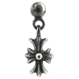 Chrome Hearts-Chrome Hearts Tiny Silver Cross Drop Earring Metal Earrings 0.0 in Good condition-Other