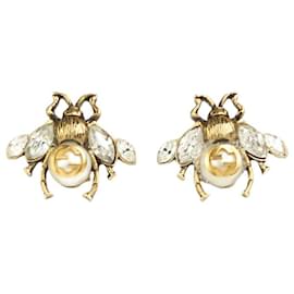 Gucci-Boucles d'oreilles GG abeille dorées-Doré