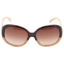 Chanel-Zweifarbige Sonnenbrille in Schwarz und Beige mit Ombre-Effekt-Schwarz
