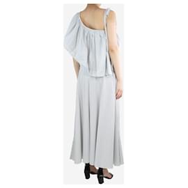 Rosie Assoulin-White pinstripe top and skirt set - size UK 12-White