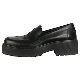 Hermès-Schwarze Loafer mit dicker Sohle - Größe EU 39-Schwarz