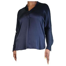 Vince Marineblaue Seidenbluse - Größe M Blau