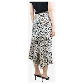 Autre Marque-Leopard-print asymmetric midi skirt - size UK 8-Other
