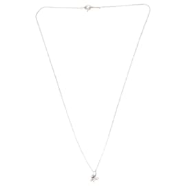 Tiffany & Co-silver flower charm sterling silver necklace-Silvery