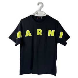 Camiseta Marni de algodão preta multicolor Preto Multicor