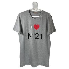 Camiseta de algodón gris No 21 Gris