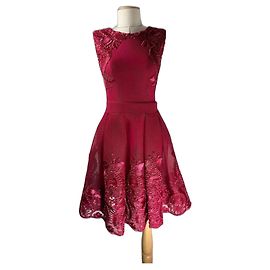 Robe de soirée Maje en maille brodée rose Rose