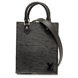 Louis Vuitton-Louis Vuitton Noir Epi Petit Sac Plat-Noir