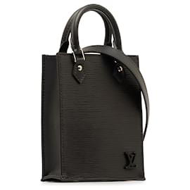 Louis Vuitton-Louis Vuitton Black Epi Petit Sac Plat-Black