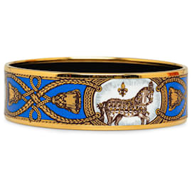 Hermès-Bracelet large en émail Hermès Gold Grand Apparat-Doré