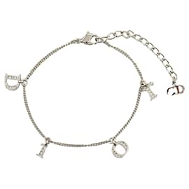 Dior-Dior Silver Logo Charm Bracelet-Silvery