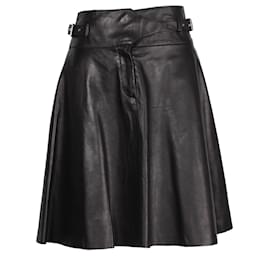 Jason Wu-Jason Wu Umbrella Skirt in Black Leather-Black