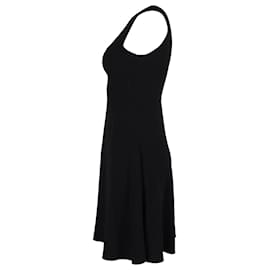 Joseph-Joseph Sleeveless Fit-and-Flare Dress in Black Wool-Black