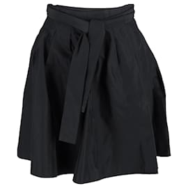 Joseph-Joseph Tie Belt Mini Skirt in Black Polyester-Black