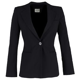 Giorgio Armani Armani Collezioni – Einreihiger Blazer aus schwarzer Wolle Schwarz
