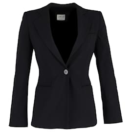 Giorgio Armani-Armani Collezioni Blazer à simple boutonnage en laine noire-Noir