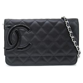 Chanel-Cambon Gesteppte Lederbrieftasche an Kette A46646-Andere