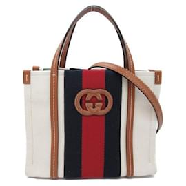 Gucci-Bolso tote con G entrelazadas de lona web  77735-Otro