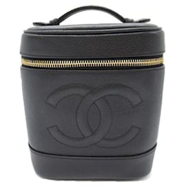 Chanel-Chanel CC Caviar Vertical Vanity Case Vanity en cuir en bon état-Autre