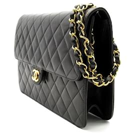 Chanel-Bolsa de couro acolchoado com aba única-Outro