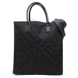 Burberry-Burberry TB Monogram Canvas Tote Bag Sac cabas en toile en bon état-Autre