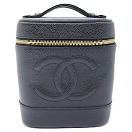 Chanel-Chanel CC Caviar Estojo vertical Bolsa de couro A01998 em boa condição-Outro