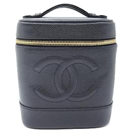 Chanel-Chanel CC Caviar Vertical Vanity Case Vanity en cuir A01998 en bon état-Autre