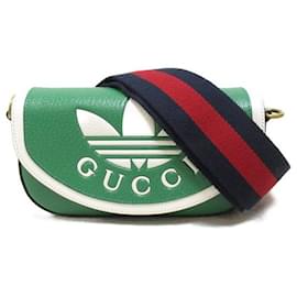 Gucci-Gucci Adidas X Gucci Leather Crossbody Bag Leather Crossbody Bag 727791 in Great Condition-Other