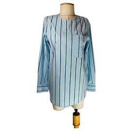 Top Marimekko Tavaton Kiskoraita a rayas azul de algodón Azul