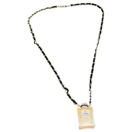 Chanel-CHANEL Perfume Necklace Gold CC Auth ar11600b-Golden