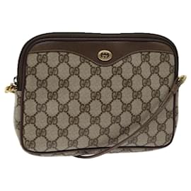 Gucci-GUCCI GG Canvas Shoulder Bag PVC Beige Auth yk11384-Beige