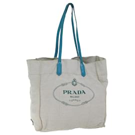 Prada-PRADA Tote Bag Canvas White Auth bs13287-White