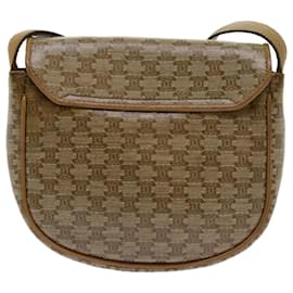 Céline-CELINE Bolso de hombro de lona Macadam PVC Beige Auth 69846-Beige