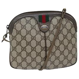 Gucci-GUCCI GG Supreme Web Sherry Line Shoulder Bag PVC Beige 904 02 047 Auth yk11423-Beige